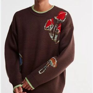 Urban Outfitters Brown Sweater with Mushroom M